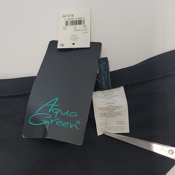 Agua Green Black Bikini Bottom Sz.L - Picture 4 of 4